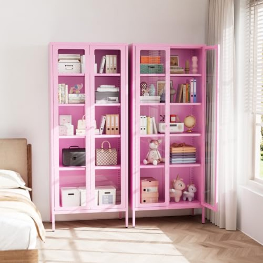 Glass Cabinet Display - 5-Tier Glass Display Cabinet for Home
