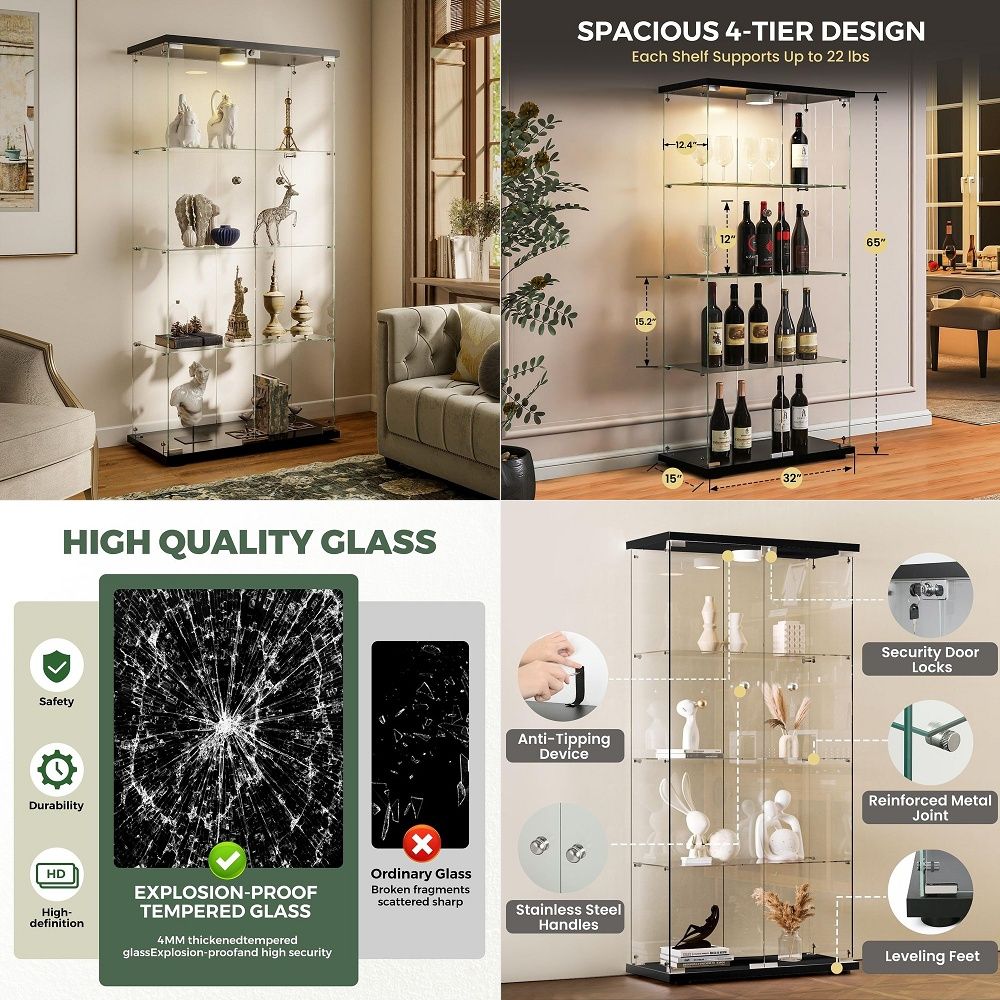 Display Cabinet with LED Light - Glass Cabinet Display 评论和价格