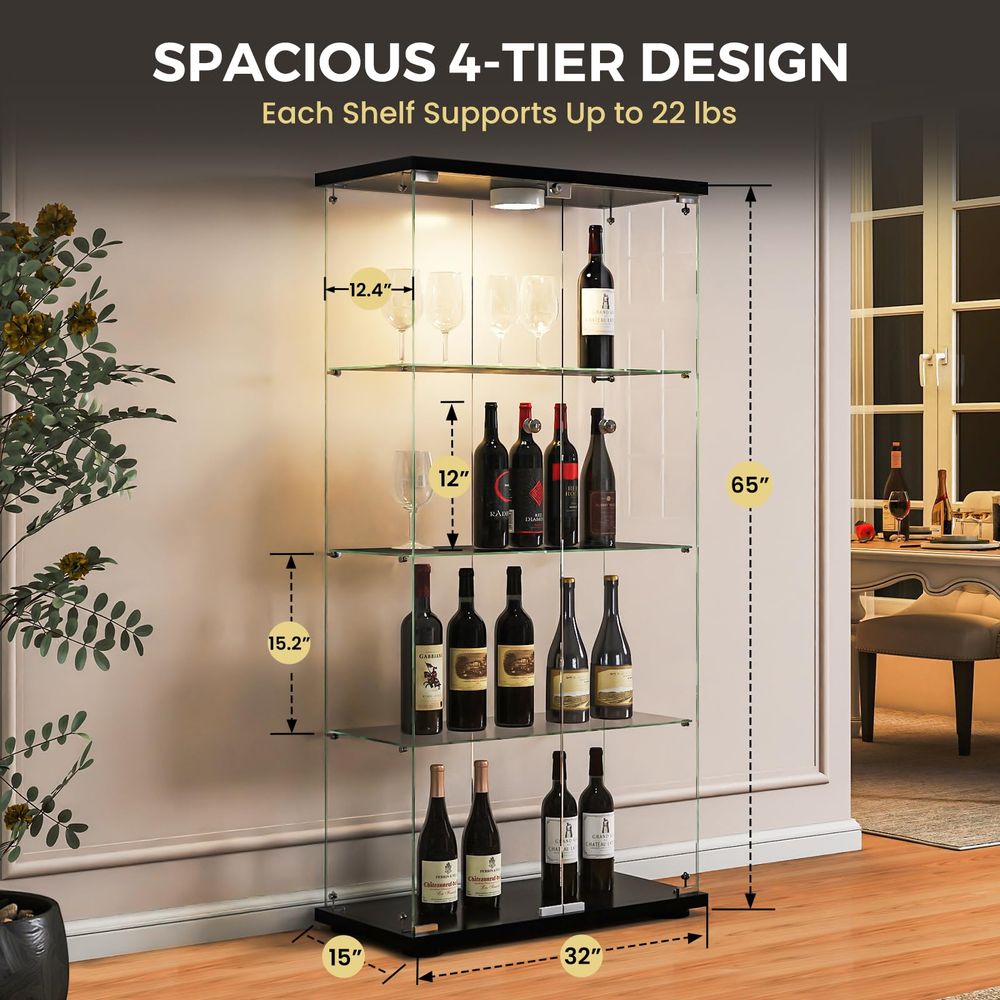 Display Cabinet with LED Light - Glass Cabinet Display 评论和价格