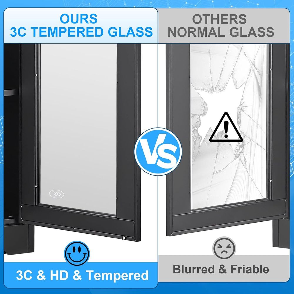 Glass Display Cabinet with Loc - Glass Cabinet Display 评论和价格