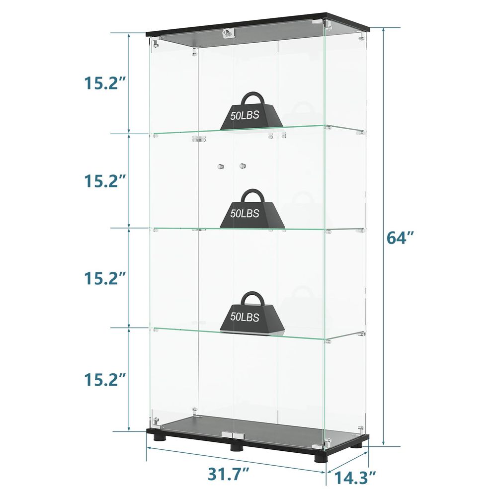 Display Cabinet with 4Shelf Do - Glass Cabinet Display 评论和价格