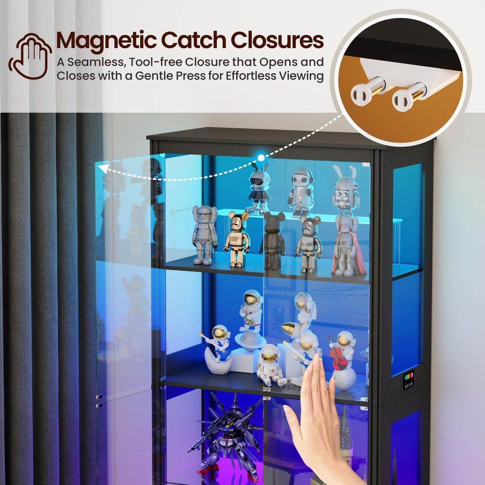 Lighted Corner Display Curio C - Glass Cabinet Display 评论和价格