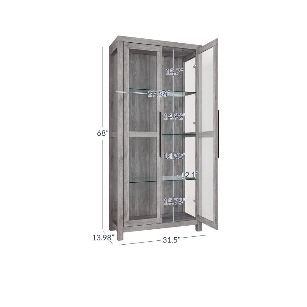 Glass Display Cabinet, Tall Cu - Glass Cabinet Display 评论和价格