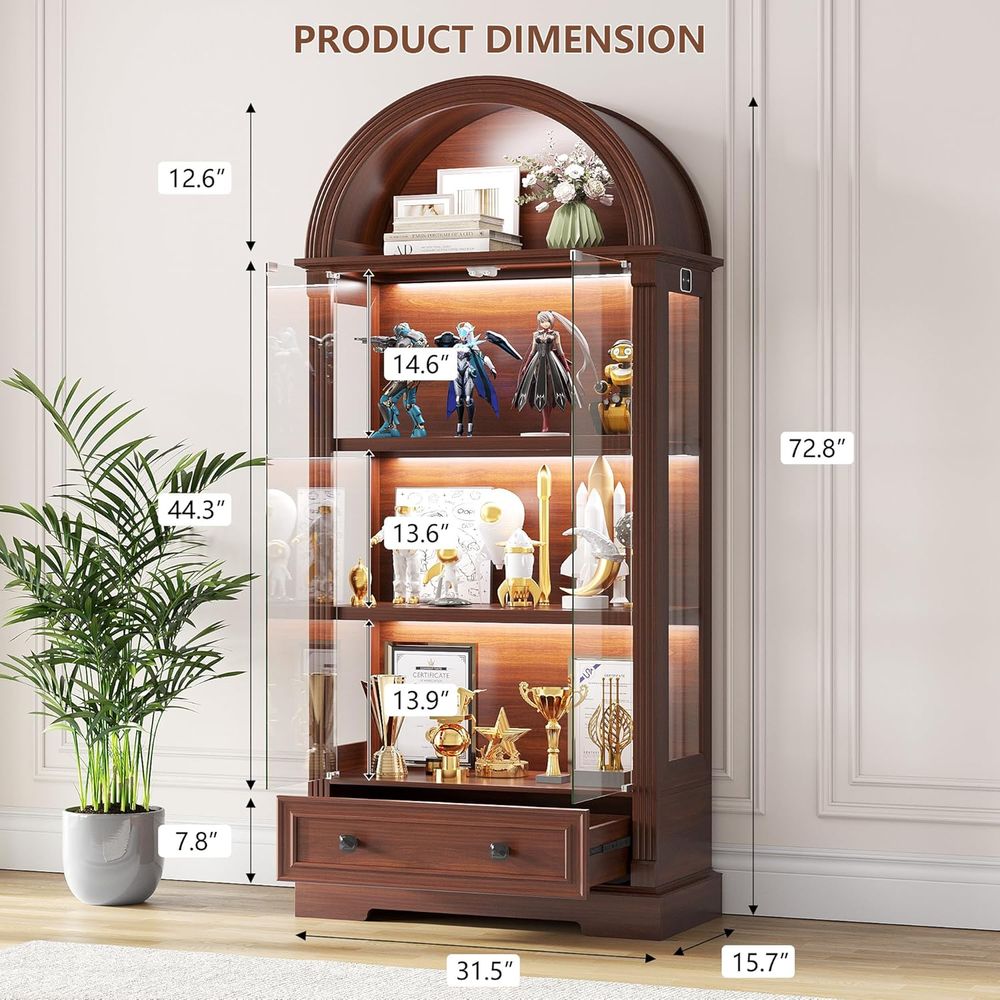 Curio Cabinet with Glass Do& L - Glass Cabinet Display 评论和价格