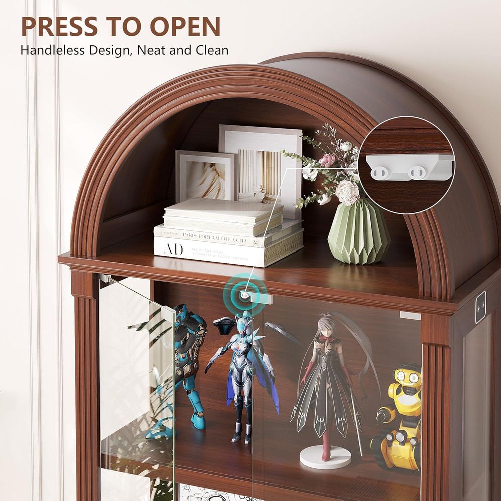 Curio Cabinet with Glass Do& L - Glass Cabinet Display 评论和价格