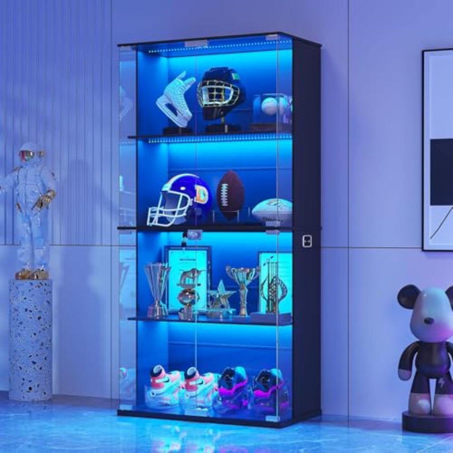Black Display Cabinet with Gla - Glass Cabinet Display 评论和价格