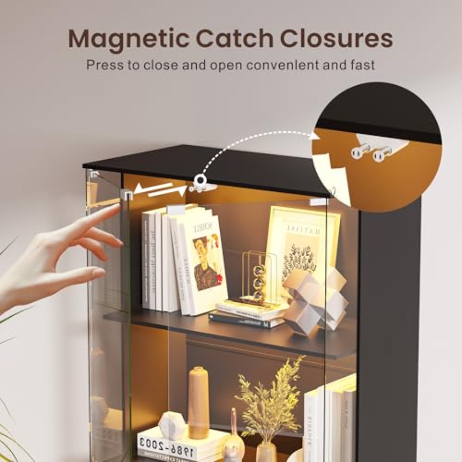 Black Display Cabinet with Gla - Glass Cabinet Display 评论和价格