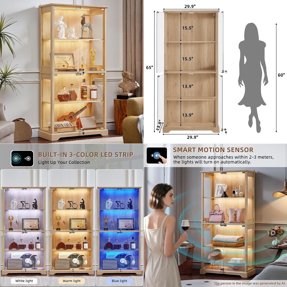 Farmhouse Glass Display Cabine - Glass Cabinet Display 评论和价格