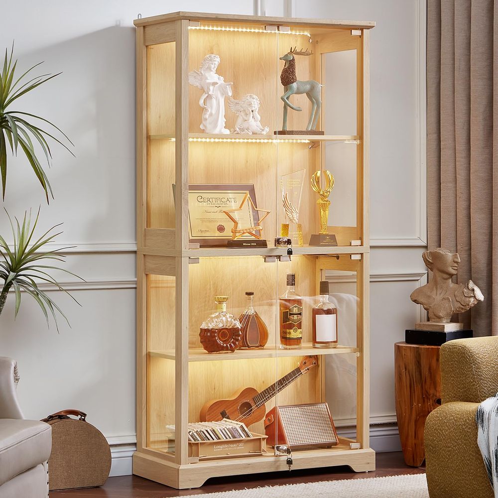 Farmhouse Glass Display Cabine - Glass Cabinet Display 评论和价格