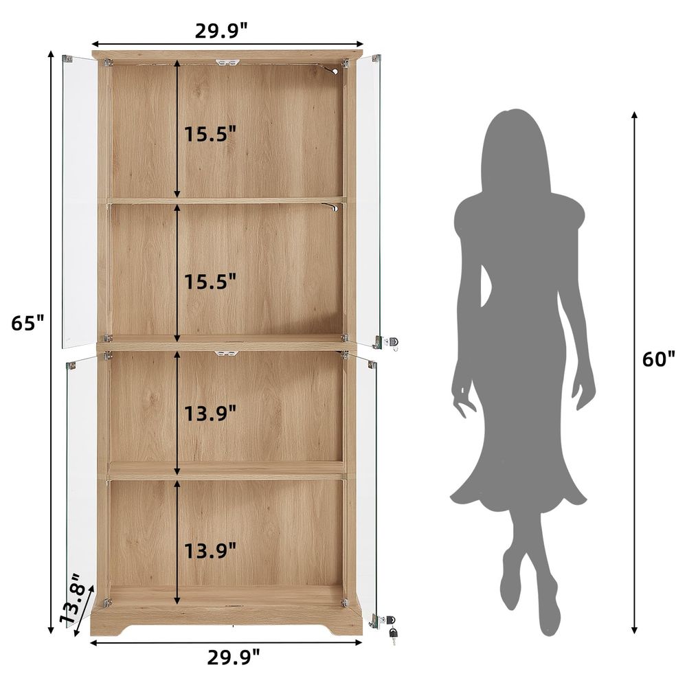 Farmhouse Glass Display Cabine - Glass Cabinet Display 评论和价格