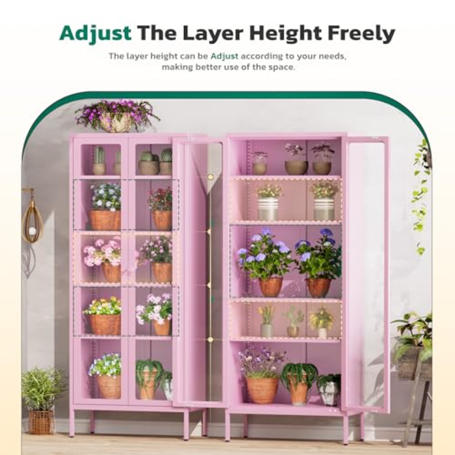 5-Tier Glass Display Cabinet f - Glass Cabinet Display 评论和价格