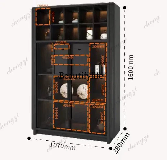 a55 Italian minimalist solid w - Glass Cabinet Display 评论和价格