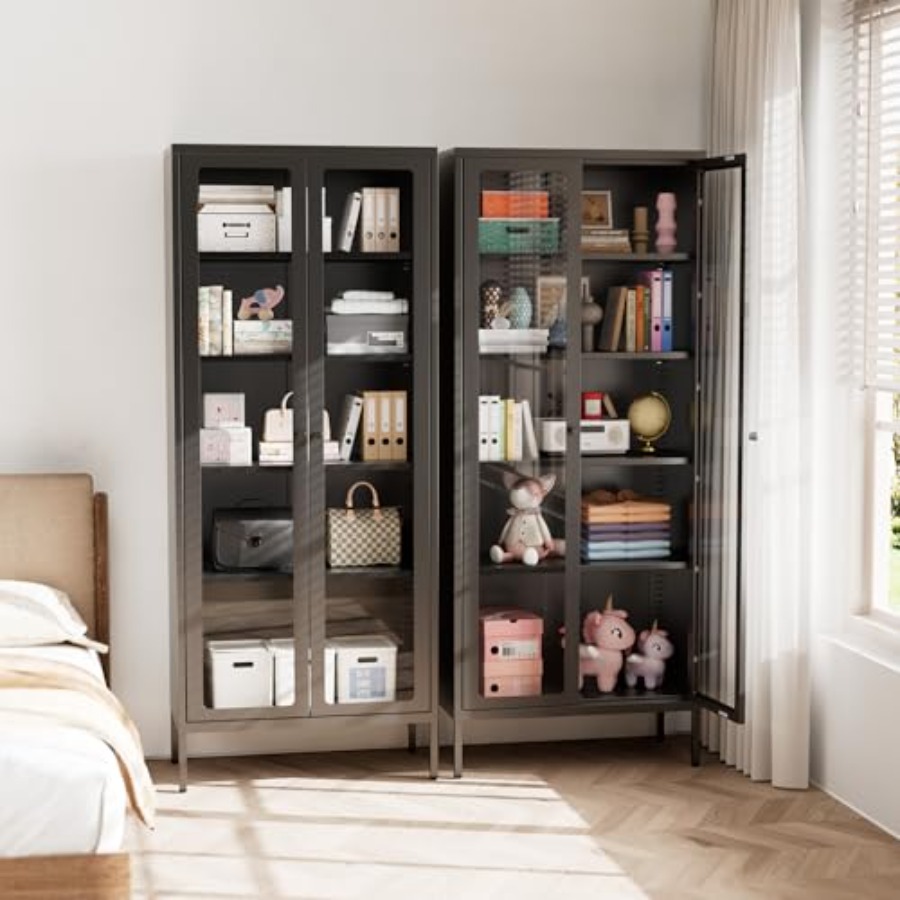 67 Metal Display Cabinet with  - Glass Cabinet Display 评论和价格