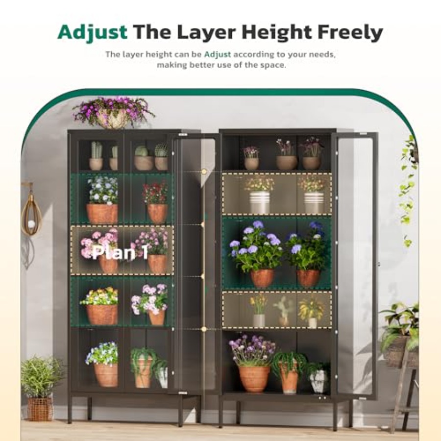 67 Metal Display Cabinet with  - Glass Cabinet Display 评论和价格
